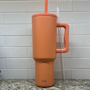 NWT Simple Modern the Trek 40 oz. Tumbler - Pumpkin Color 2 straws